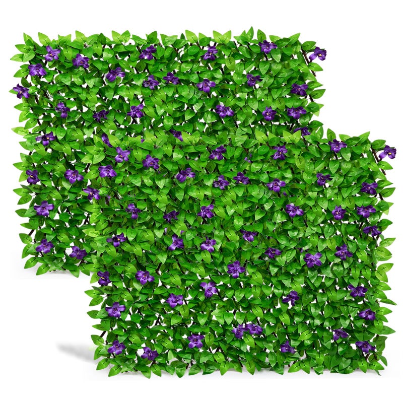 DOEWORKS Expandable Fence Privacy Screen for Balcony Patio Outdoor, 2PCS Faux Ivy Fencing Panel for Backdrop Garden Backyard Home Decorations - Image 1