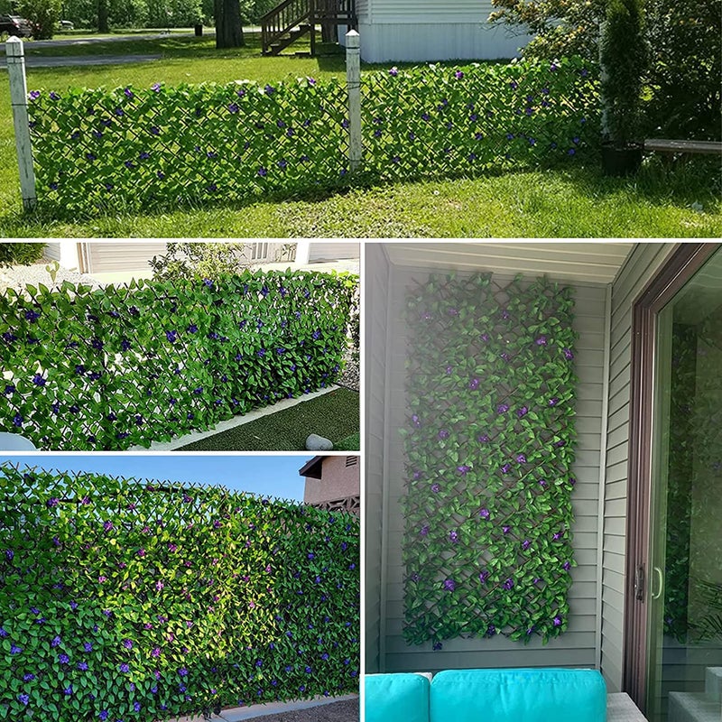 DOEWORKS Expandable Fence Privacy Screen for Balcony Patio Outdoor, 2PCS Faux Ivy Fencing Panel for Backdrop Garden Backyard Home Decorations - Image 4