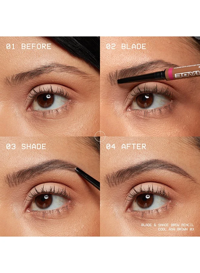 NYX PROFESSIONAL MAKEUP NYX Professional Makeup Blade & Shade, Dual Edged Brow Pencil, Up to 16HR wear, Smooth-glide pigment, Cool Ash Brown