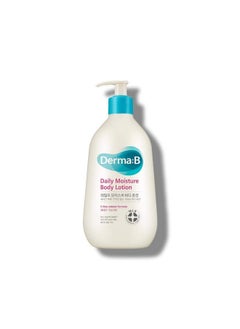 derma b DERMA B Daily Moisture Body Lotion, Non-Greasy Long-Lasting Moisturizer for Dry & Sensitive Skin with Olive Oil & Allantoin, Woody & Powdery Scented Skincare with Panthenol,13.5 Fl Oz, 400ml,Kbeauty  - Image 1