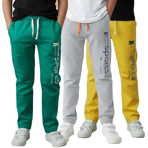 KYDA KIDS Boy's Regular Fit Track Pants - (Pack of 3)(K-3-SPORTS-12-13Yrs,Multicolor) - Image 1