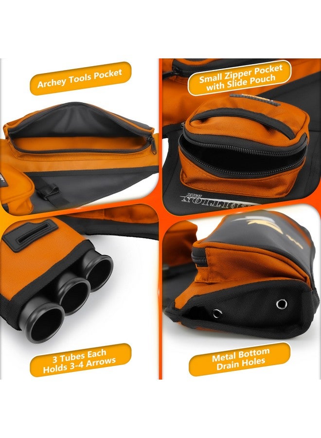 Sunya SUNYA Archery Hip Quiver for Arrows. Includes 3 Tubes Arrow Holder, Accessories Pockets and Waist Belt. Fit for Compound and Recurve Bow Practice. (Orange)  - Image 4