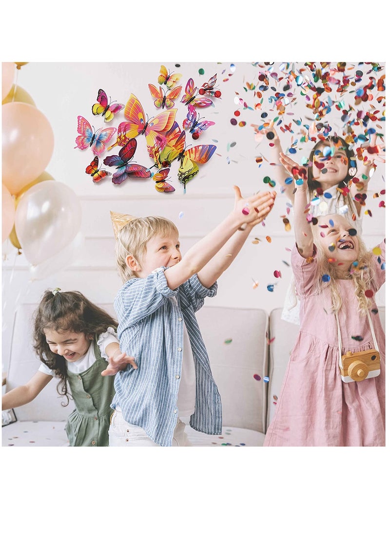 SYOSI ملصق جدار فراشة، ملصق جداري ثلاثي الأبعاد فراشة مغناطيسية، ملصق جدار زخرفي قابل للإزالة لغرفة الأطفال وغرفة النوم وغرفة المعيشة ومكتب ديكور الحفلات ٢٤ قطعة، لون - Image 4