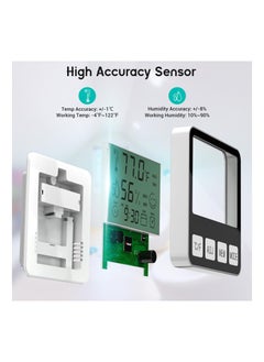 Excefore Digital Thermometer Hygrometer, Indoor Humidity Meter Room Temperature Sensor with Alarm Clock Date, Hydrometer  - Image 4