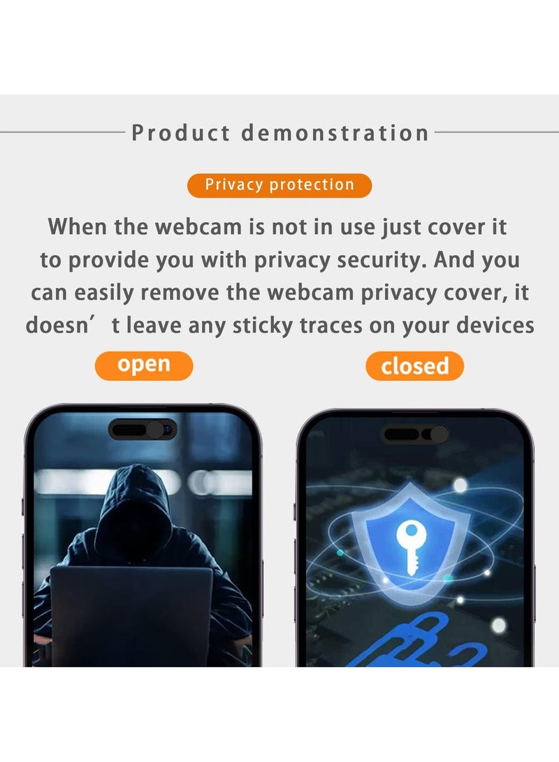 GNAFOTU Front Camera Cover Compatible With iPhone 14Pro Max/15/15 Plus/15Pro Max/16/Plus/Pro Max, Webcam Protector for Privacy and Security, Not Affect Face ID - 2 Pack-Black - Image 4
