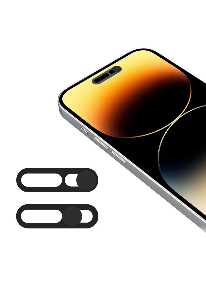 GNAFOTU Front Camera Cover Compatible With iPhone 14Pro Max/15/15 Plus/15Pro Max/16/Plus/Pro Max, Webcam Protector for Privacy and Security, Not Affect Face ID - 2 Pack-Black - Image 1