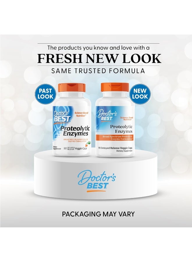 Doctor's Best Doctor's Best Proteolytic Enzymes, Digestion, Muscle, Joint, Non-GMO, Gluten Free, Vegetarian, 90 Veggie Caps  - Image 2