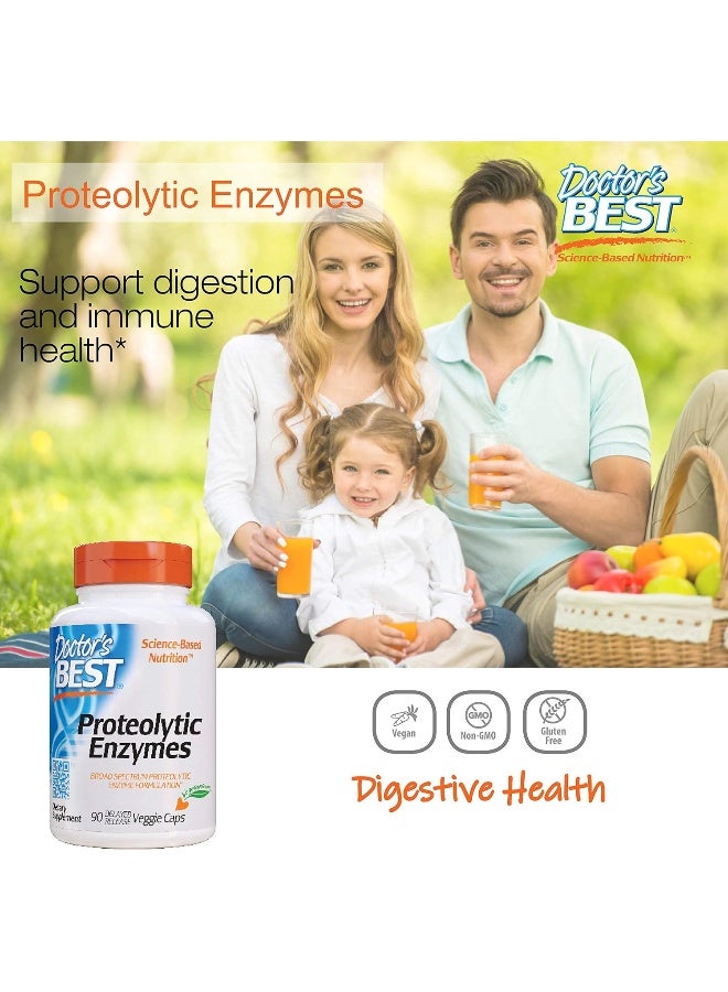 Doctor's Best Doctor's Best Proteolytic Enzymes, Digestion, Muscle, Joint, Non-GMO, Gluten Free, Vegetarian, 90 Veggie Caps  - Image 5