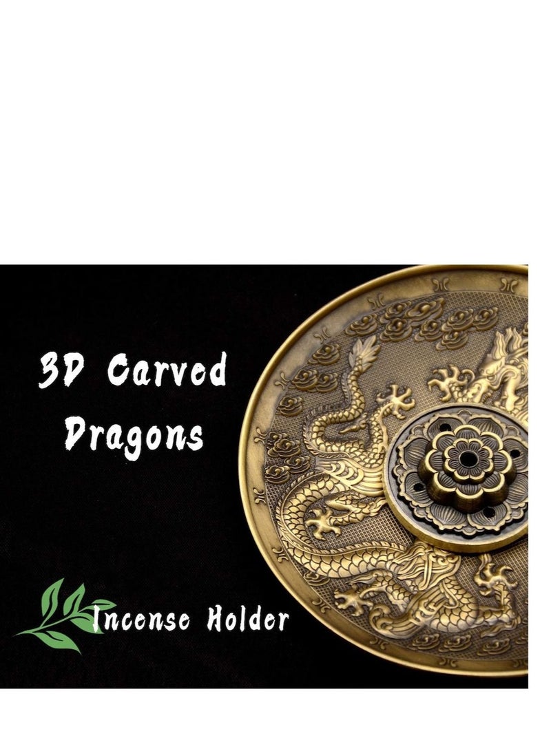 كابتن تيك حامل عصا البخور من النحاس الأصفر الموقد وعاء الحرف اليدوية مع ماسك الرماد لعطر مكتب المنزل واليوجا - Image 3