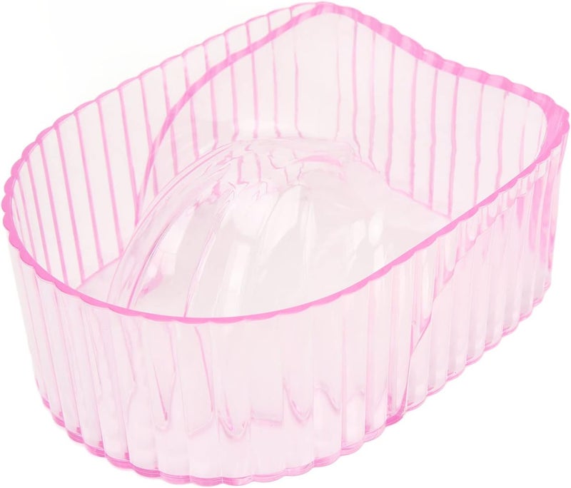 Bulk storage easy optimized build Nail Soaking Bowl, Acrylic Nail Soaker Tray Nail Polish Remover Bowl Manicure Tool for Beauty Salon (Transparent Pink) Assorted natural tone picks - Image 1