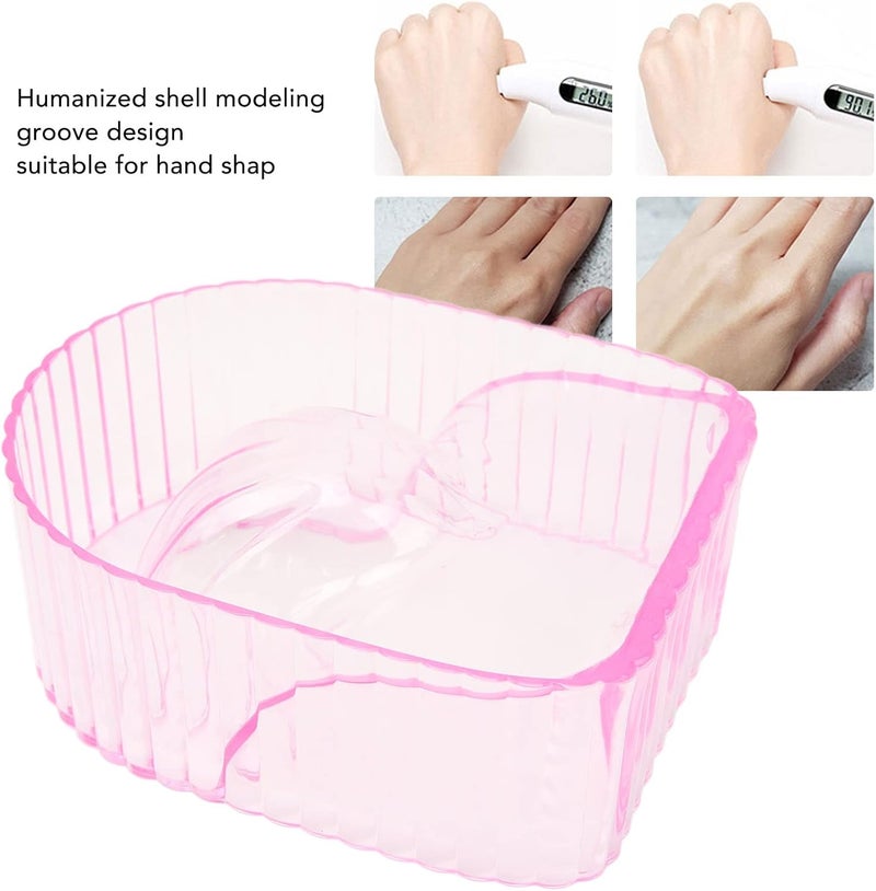Bulk storage easy optimized build Nail Soaking Bowl, Acrylic Nail Soaker Tray Nail Polish Remover Bowl Manicure Tool for Beauty Salon (Transparent Pink) Assorted natural tone picks - Image 4