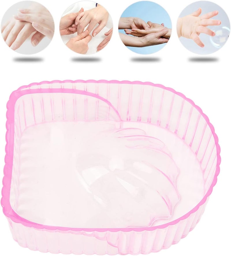 Bulk storage easy optimized build Nail Soaking Bowl, Acrylic Nail Soaker Tray Nail Polish Remover Bowl Manicure Tool for Beauty Salon (Transparent Pink) Assorted natural tone picks - Image 5
