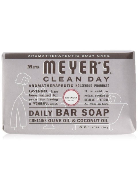 Mrs Meyers Bar Soap Hard 5.3Oz Lavender Scent 12 Count