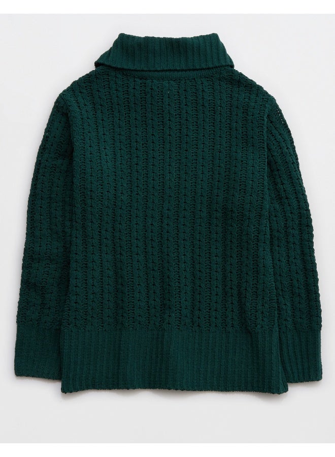 Aerie Quarter Zip Braided Knitted Sweater - Image 2
