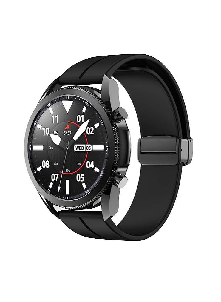 22mm Silicone Strap With Magnetic Folding Buckle For Xiaomi Watch Color Sport Color 2 S1 Active/ Huami Amazfit GTR 47mm GTR 3 Pro- Black - Image 4