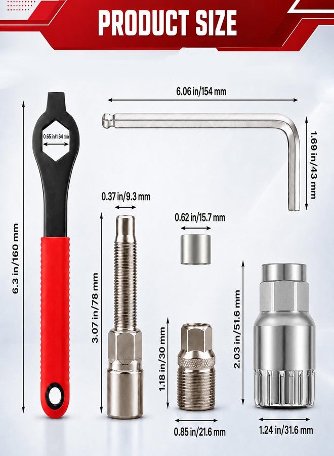 Rhevosil Upgraded Bicycle Crank Puller Set, Bike Crank Removal Tool, Professional Bike Repair Kit for Square Taper and Splined Cranks - Image 2