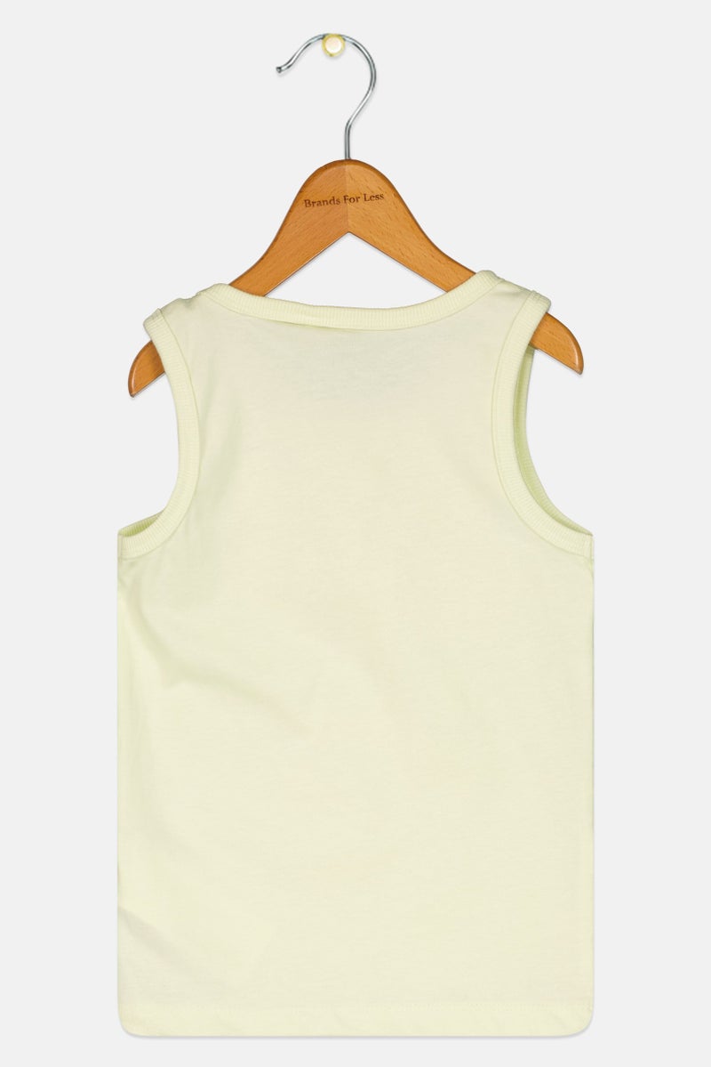 NAME IT Toddlers Boy Graphic Print Sleeveless Vest, Lime - Image 2