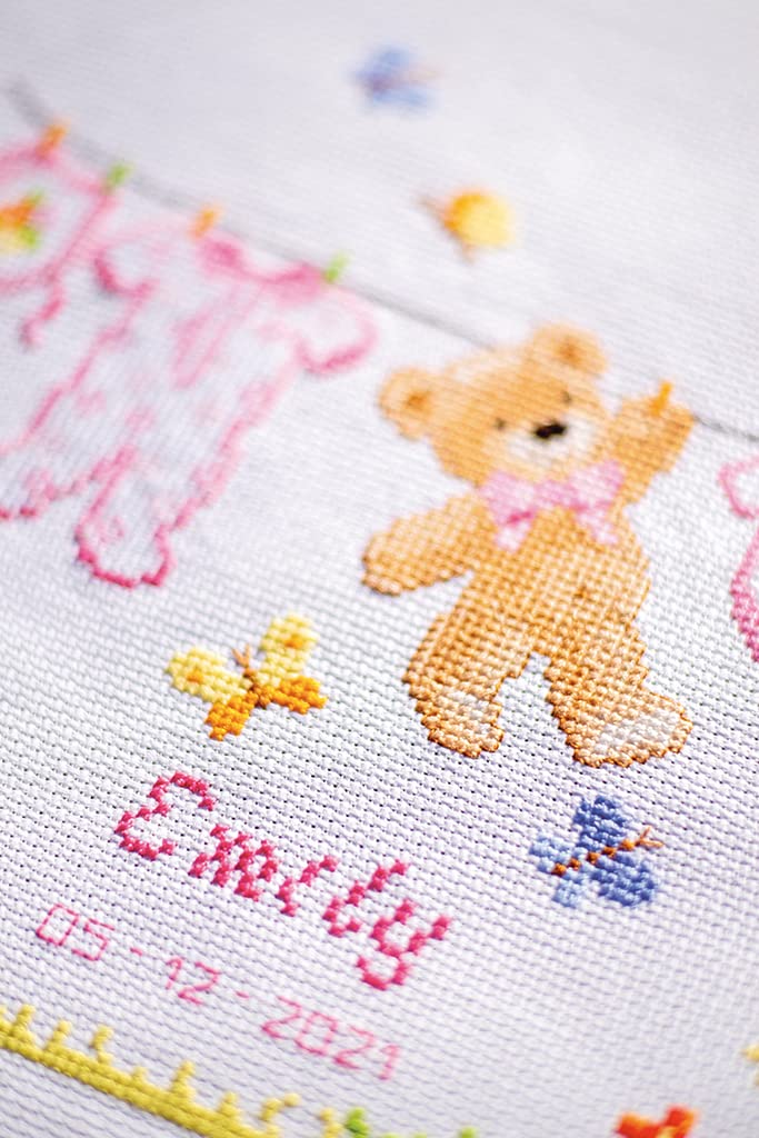 Vervaco Cross Stitch, Birth Bear (14 Count) - Image 3