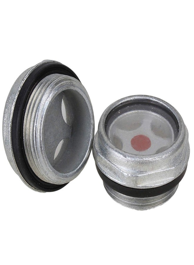 CNBTR 1.26 x 1.02 x 0.67 inch (Dia x D1 x H) Air Compressor Metal Oil Sight Glass Threaded G3/4 Silver Pack of 2 - Image 2