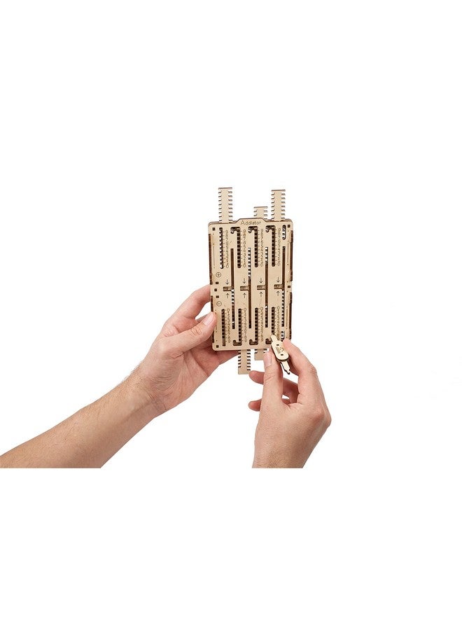 أوجيرز مجموعة UGEARS STEM Arithmetic Kit 2 في 1 - ألغاز خشبية ثلاثية الأبعاد إبداعية للبالغين والمراهقين والأطفال - مجموعة علوم ميكانيكية ذاتية التجميع - ألغاز تعليمية وهندسية ثلاثية الأبعاد مع تطبيق - Image 4