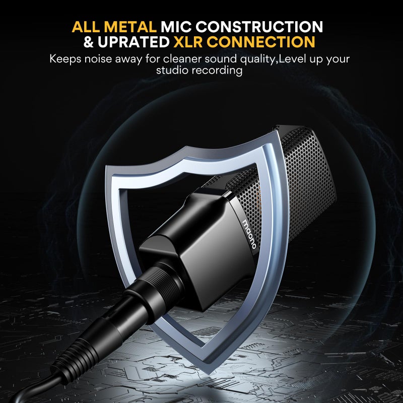 MAONO XLR Condenser Microphone with 34mm Large Diaphragm, Professional Cardioid Studio Mic for Podcasting, Recording, Streaming, Vocals, Voice Over, Music, ASMR(PM500) - Image 5