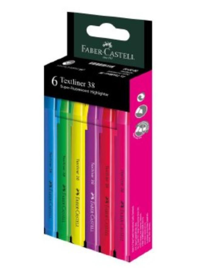 اقلام هايلايترSlim  38 - طقم - 6 الوان