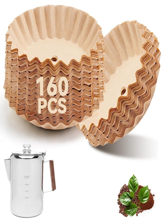 brikinte 160 Pcs Percolator Coffee Filters Compatible with COLETTI Coffee Percolator, Disposable Perforated Filter Paper for Coletti Bozeman 12 Cup - Image 1