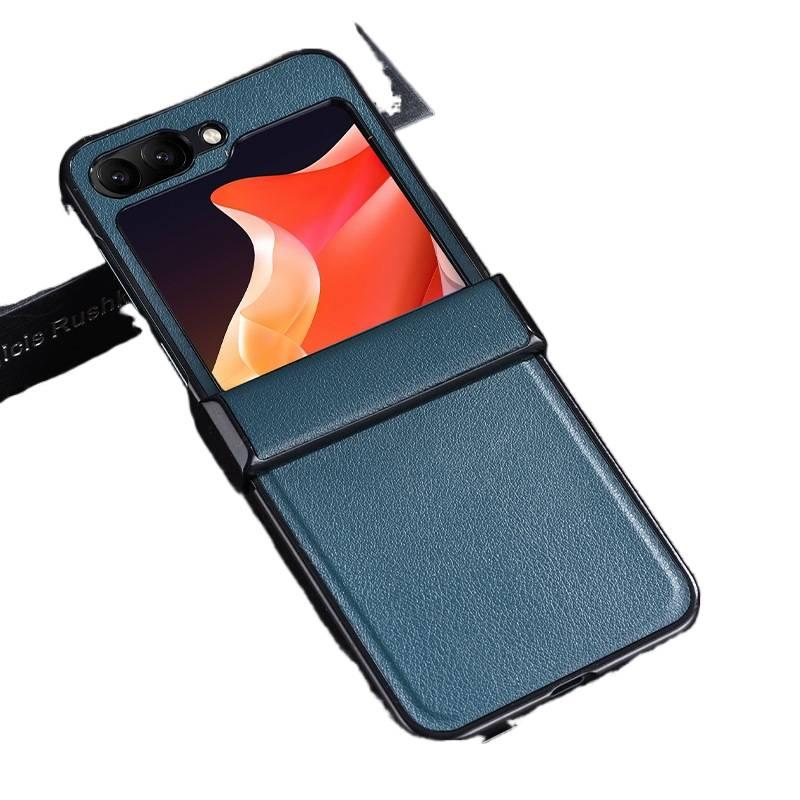 غطاء واقي | حماية من السقوط | تصميم بسيط وعملي | أخضر | مقاوم للصدمات لـ Samsung Galaxy Z Flip 5 | ملمس جلد - Image 1
