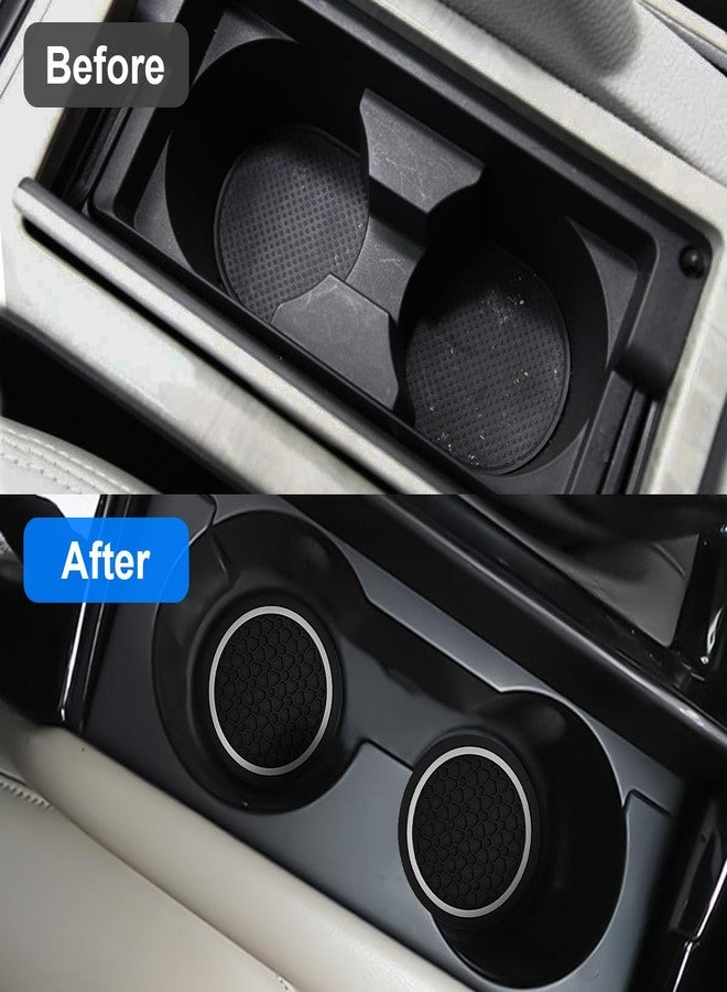 Mandark 4PCS Car Cup Holder Coasters, 2.75 Inch Non-Slip Insert Water Bottle Holder Pads, Dustproof Automotive Interior Accessories Mat, Universal for Vehicles, Trucks, RVs and More（Black/White） - Image 3