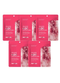 PRETTYSKIN Kin Hydrogel Collagen Korean Skin Care Sheet Mask (Pack Of 5) With 400 Dalton Low Molecular Collagen + Panthenol For Calming Moisture Elasticity  - Image 1
