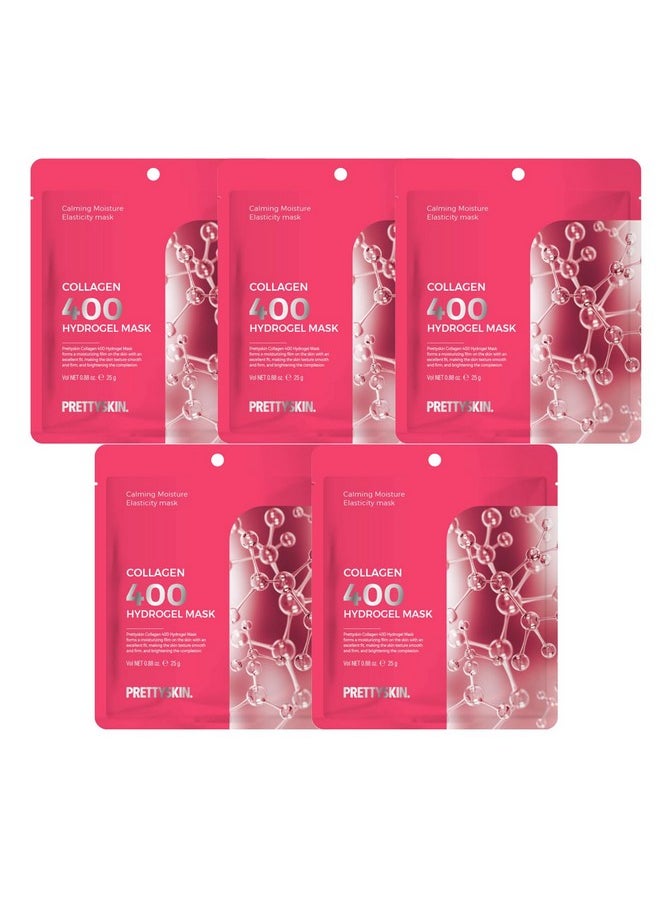 PRETTYSKIN - Kin Hydrogel Collagen Korean Skin Care Sheet Mask (Pack Of 5) With 400 Dalton Low Molecular Collagen + Panthenol For Calming Moisture Elasticity - Image 1