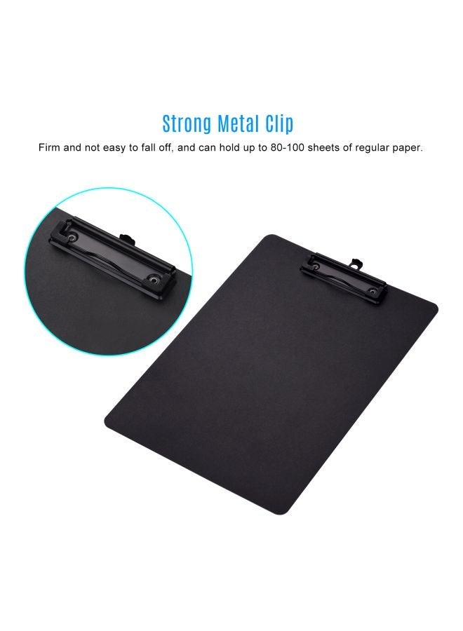 A4 Plastic Clipboard Black - Image 3