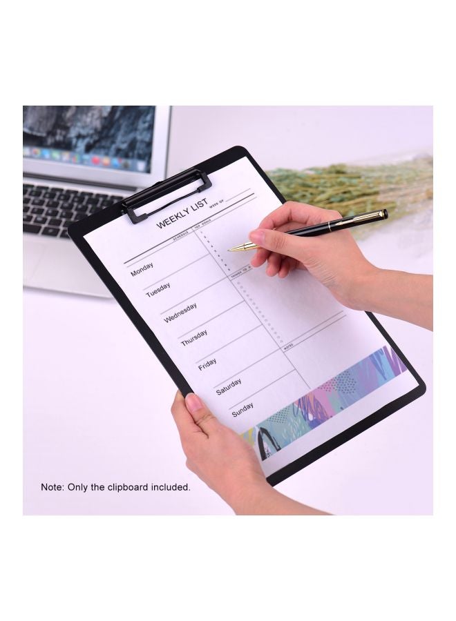 A4 Plastic Clipboard Black - Image 4