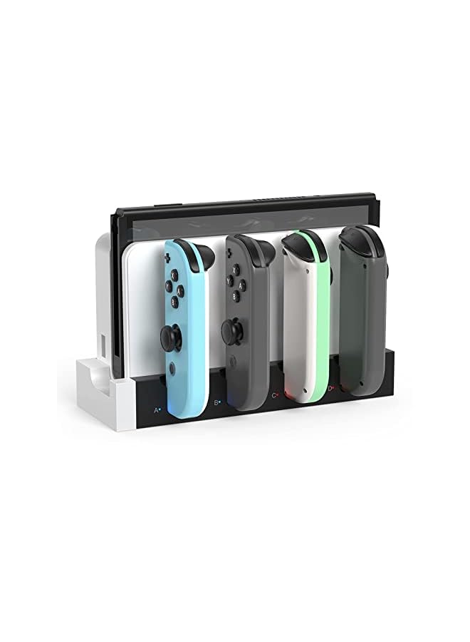 KASTWAVE Charger for Nintendo Switch OLED Model, for Nintendo Switch Charger, Compatible with Joy Con Charger for Switch & OLED Model Version, USB Charging Dock Station Stand with Indicator - White - Image 2