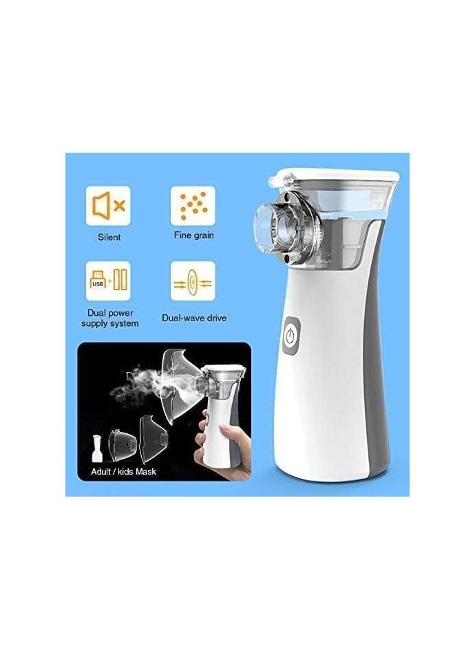 Generic Ultrasonic Medical Portable Handheld Mesh Nebulizer Machine for Children & Adults with 2 Masks and 1 Mouth piece - Image 4