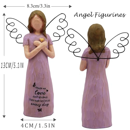 BORLESTA Sympathy Gifts for Loss of Loved One - Bereavement Gifts, Memorial Gifts, Remembrance Gifts, Angel Gifts for Women, Angel Figurines (Purple) - Image 2