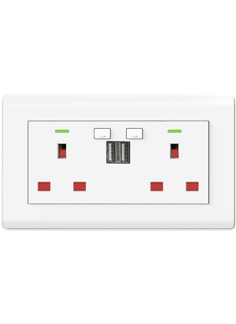 UNIHOMS - Double Wall WiFi Socket Outlet, Works with Amazon Alexa, Google Home Assistant and Siri - Image 1