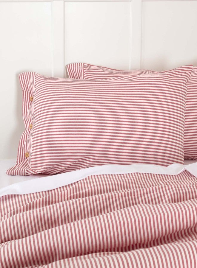 Piper Classics Farmhouse Ticking Stripe Red King Sham, 21" L x 37" W, Bed Pillow Cover - Image 5