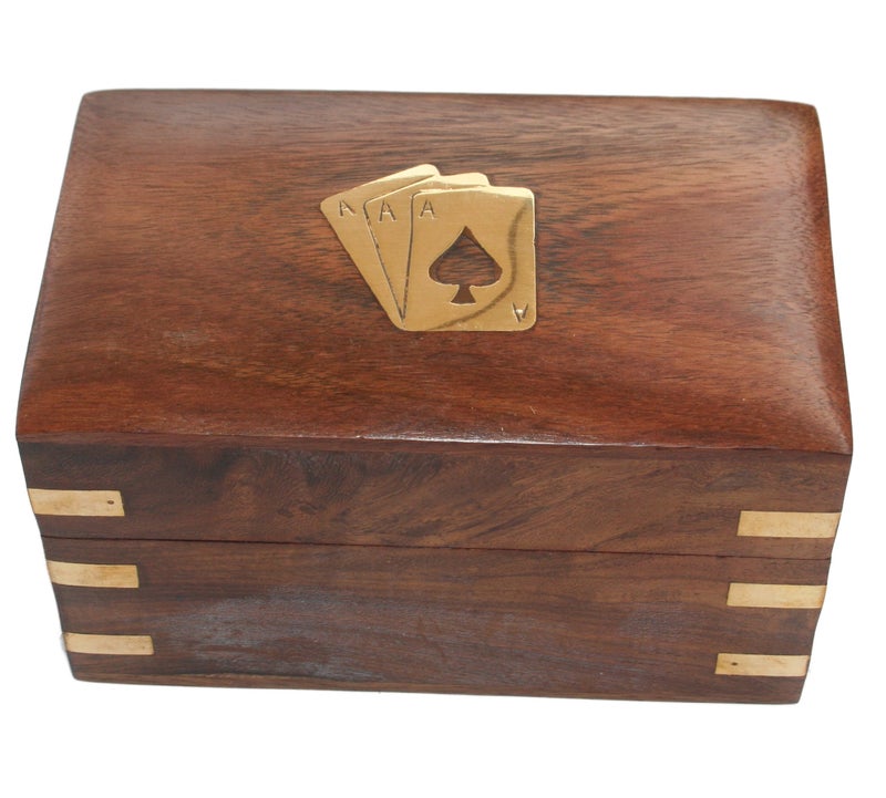 Purity Style Purity Twin pack wooden card box with Two Packs of Cards - Image 1