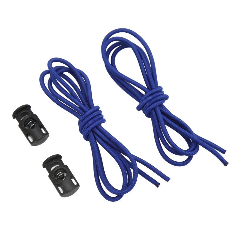 Swim Goggle Strap: 2 Blue Elastic Rubber Straps With Plastic Cord Lock Buttons - Quick One Handed Adjustment Replacement Goggle Strap for Swimmers, Diving and Snorkeling Enthusiasts - Image 2
