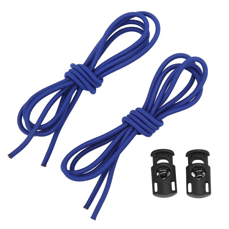 Swim Goggle Strap: 2 Blue Elastic Rubber Straps With Plastic Cord Lock Buttons - Quick One Handed Adjustment Replacement Goggle Strap for Swimmers, Diving and Snorkeling Enthusiasts - Image 3