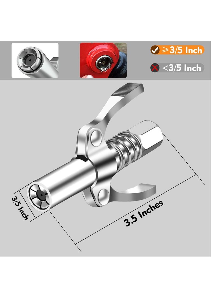 Grease Gun Coupler, Double Handle Quick Lock Release Grease Tips with 6 Thickened Jaws, 12000 PSI High Pressure Grease Fittings, Compatible with All Grease Guns 1/8" NPT Fittings - Image 4