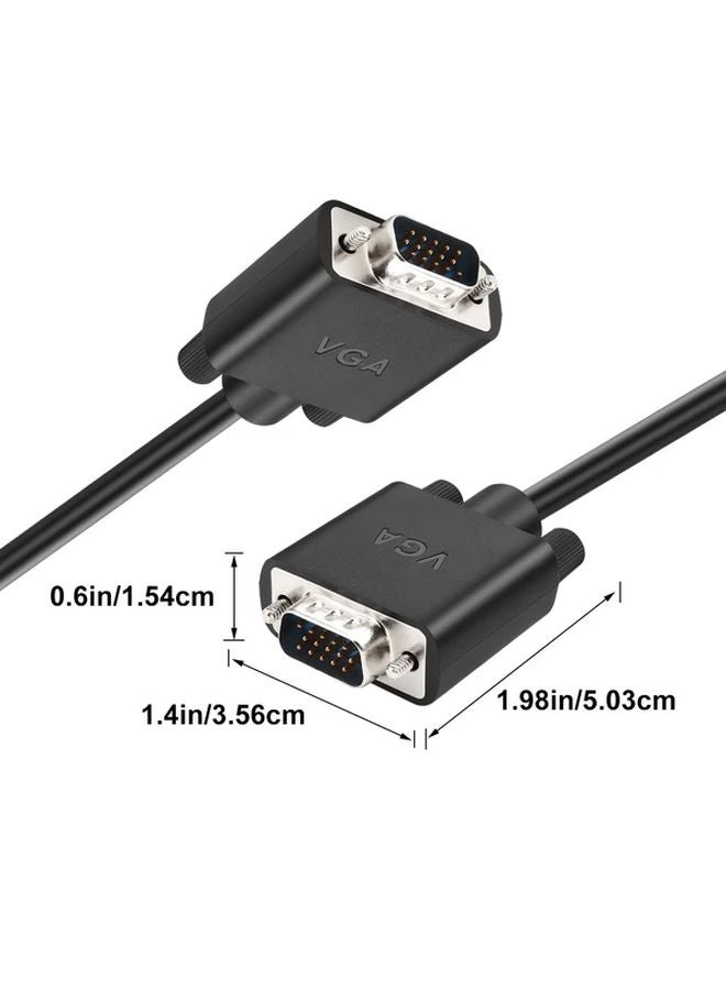 كابل VGA ذكر لذكر 10 قدم عالي الجودة، مصنوع من النحاس ومُغلف بتصميم مسطح للشاشات وأجهزة الكمبيوتر والتلفزيون - Image 3