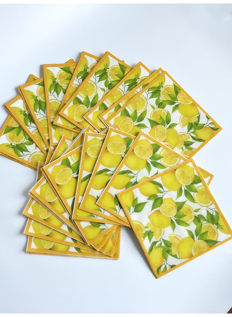 40pcs Lemon Paper Napkins, Lemon Napkins Disposable Citrus Fruit Guest Hand Towels Square Yellow Lemon Decorative Dinner Napkins Everyday for Kid's Jungle Party, Hawaiian Theme, Summer, Picnic,,Wedding, and Birthday Party - Image 1
