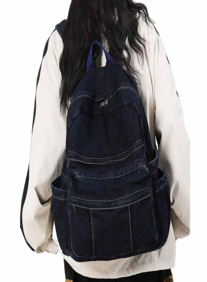 MaxxCloud Women's Heavy Cotton Canvas Laptop Backpack Lightweight Casual Hiking Daypack Travel Bag - Image 3