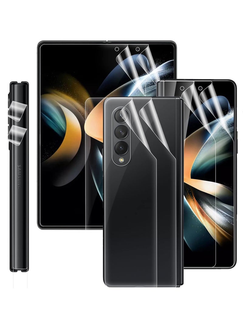 SOLARAE حماية شاشة لجهاز Galaxy Z Fold 4، فيلم TPU داخلي وحماية شاشة كاملة تغطي الجهة الخارجية والظهر، وضوح عالي، مقاوم للكسر، خالي من الفقاعات لجهاز Samsung 5G 8 قطع - Image 1