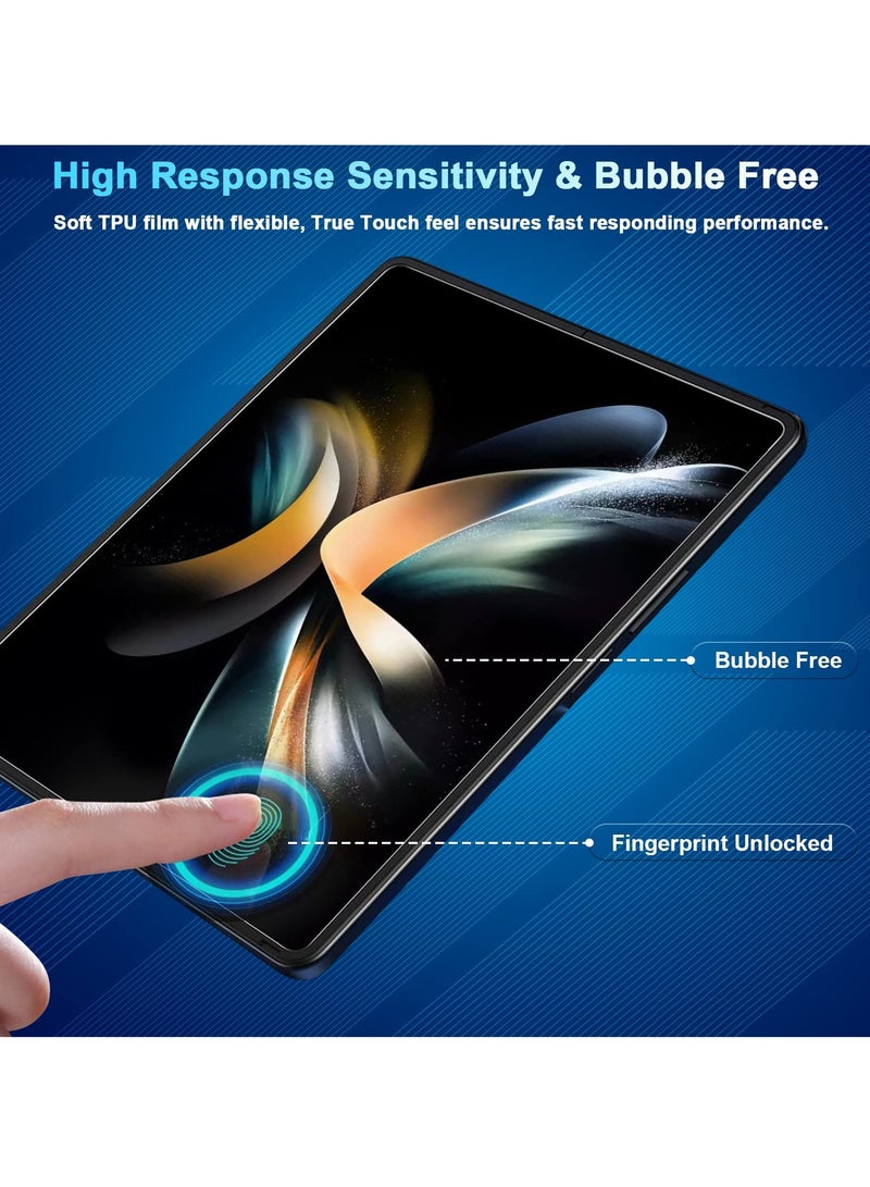 SOLARAE حماية شاشة لجهاز Galaxy Z Fold 4، فيلم TPU داخلي وحماية شاشة كاملة تغطي الجهة الخارجية والظهر، وضوح عالي، مقاوم للكسر، خالي من الفقاعات لجهاز Samsung 5G 8 قطع - Image 4