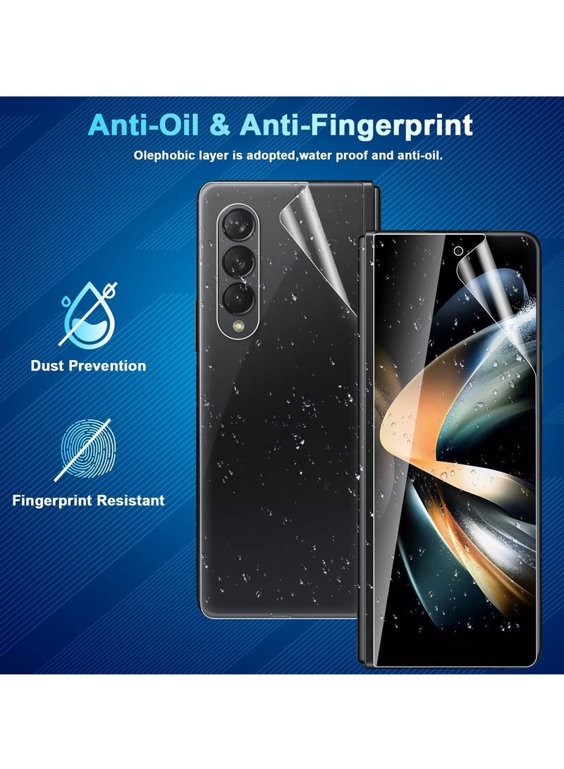 SOLARAE حماية شاشة لجهاز Galaxy Z Fold 4، فيلم TPU داخلي وحماية شاشة كاملة تغطي الجهة الخارجية والظهر، وضوح عالي، مقاوم للكسر، خالي من الفقاعات لجهاز Samsung 5G 8 قطع - Image 5