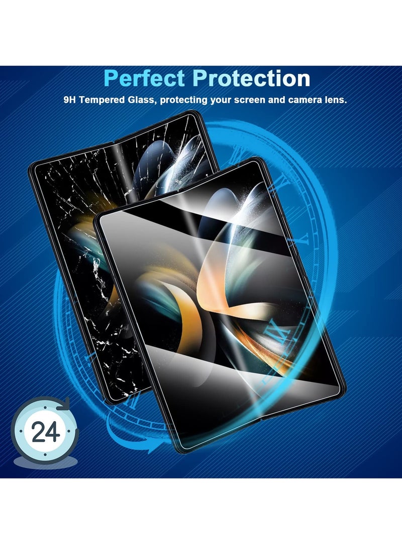 SOLARAE حماية شاشة لجهاز Galaxy Z Fold 4، فيلم TPU داخلي وحماية شاشة كاملة تغطي الجهة الخارجية والظهر، وضوح عالي، مقاوم للكسر، خالي من الفقاعات لجهاز Samsung 5G 8 قطع - Image 2
