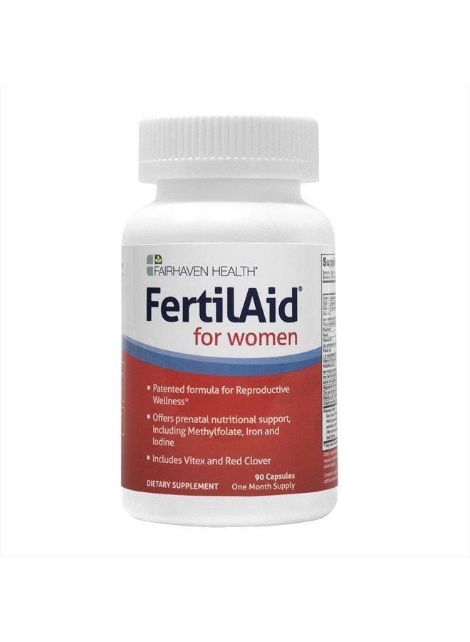 fairhaven health FertilAid for Women - Female Fertility Supplement, Prenatal for Her - Multivitamin with Vitex and Folate - Support Cycle Regularity and Ovulation - 1 Month Supply  - Image 1